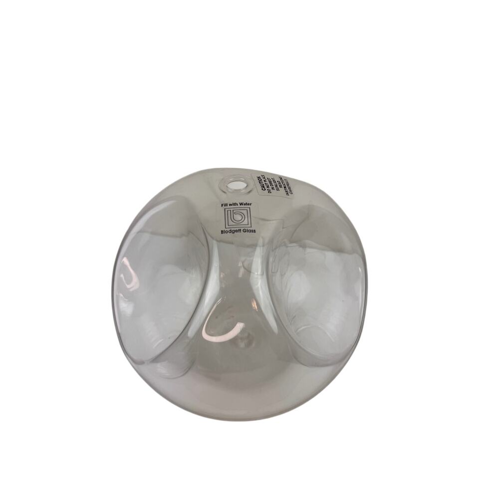 Vintage Blodgett Clear Orb 3-Tealight Candle Holder Bubble Glass Hand Blown